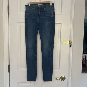 Madewell Size 26 Tall 9 Inch High Rise Skinny Jeans in Paloma Raw Hem Edition